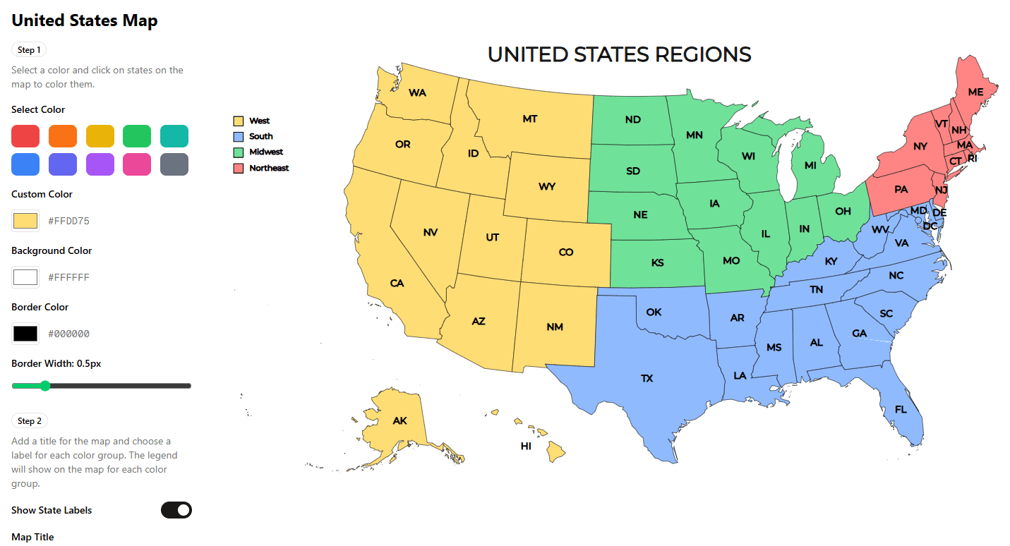 usa map maker screenshot