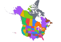 USA & Canada map